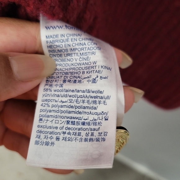 Tommy Hilfiger Maroon Preppy Peacoat Cardigan NWT - Picture 12 of 12